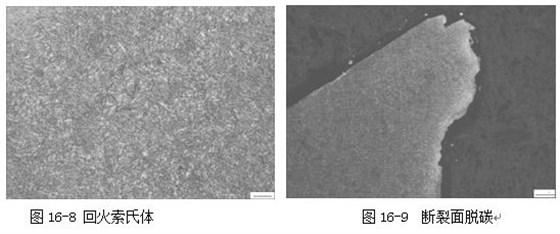 图16-8 回火索氏体 图16-9 断裂面脱碳