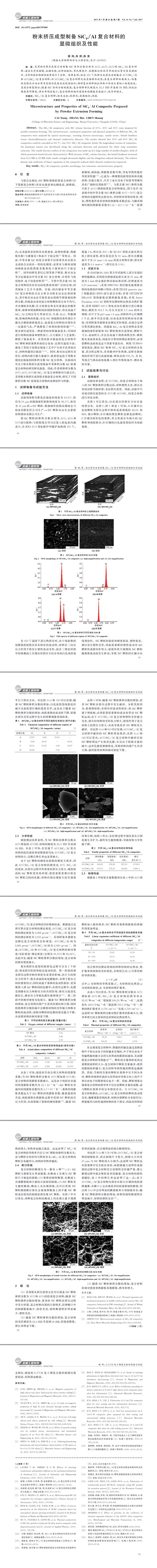 粉末挤压成型制备复合材料的