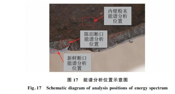 图１７ 能谱分析位置示意图
