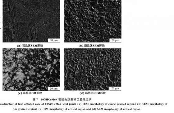 钢接头热影响显微组织区