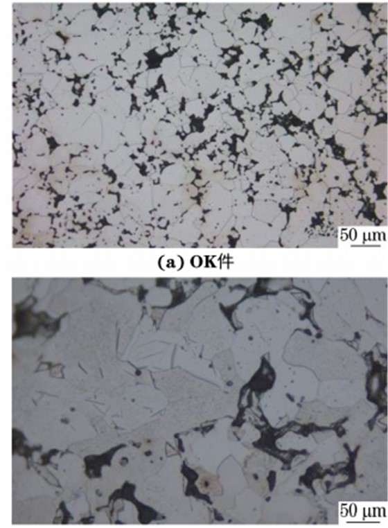 图４ OK 件及硬度异常 NG件的显微组织形貌