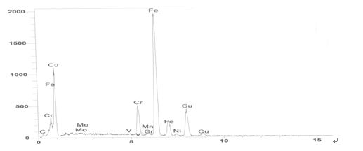 图23未退铜的裂纹处能谱成分分析图