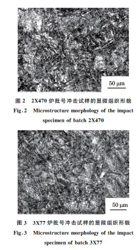 图２ ２X４７０炉批号冲击试样的显微组织形貌