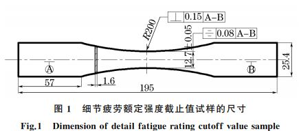 图１ 细节疲劳额定强度截止值试样的尺寸